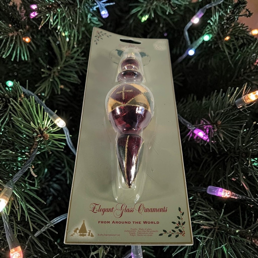 Krebs International Elegant Glass Ornament Spire Finial Germany Around The World